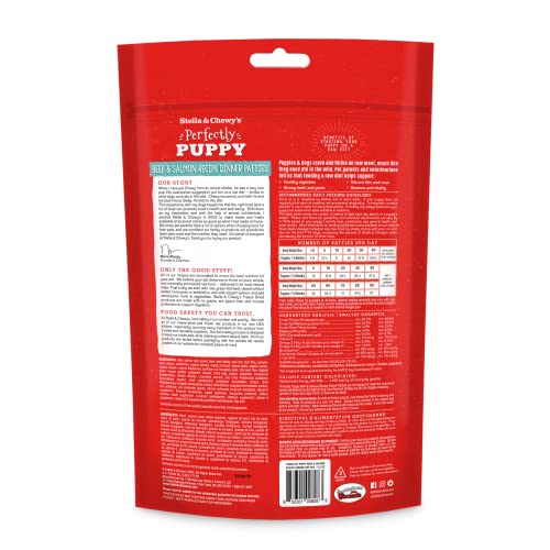 Stella & Chewy's Freeze Dried Raw Dinner Patties – Crafted for Puppies – Grain Free, Protein Rich Perfectly Puppy Beef & Salmon Recipe – 5.5 oz Bag, Pack of 1