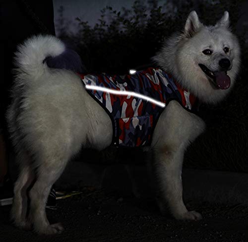 Dog Anxiety Jacket- Keep Calmig Vest Reflective Thunder Coat with D-Ring and Training Handle for Small Medium Large Dogs,Camouflage