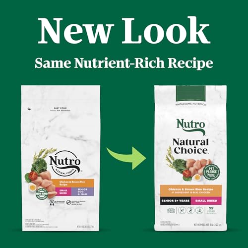 Nutro Natural Choice Senior Small Breed Dry Dog Food, Chicken and Brown Rice Recipe, 5 lbs.