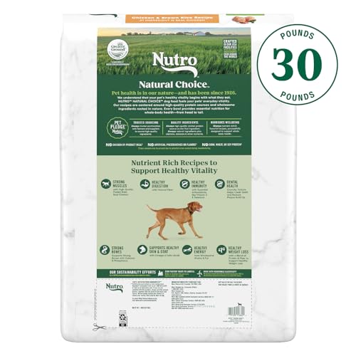 Nutro Natural Choice Adult Healthy Weight Dry Dog Food, Chicken and Brown Rice, 30 lbs.