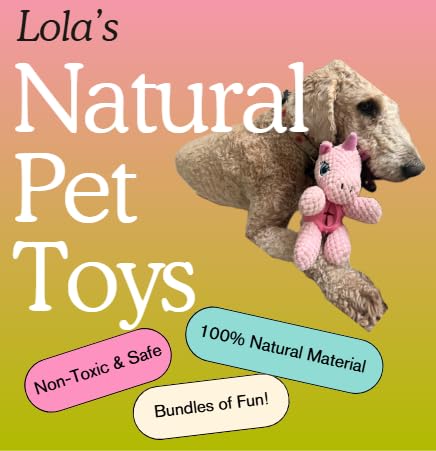 EcoFurball Eco Dog Toy - Plush Rubber Ball Squeaker Toy (Pink Unicorn)