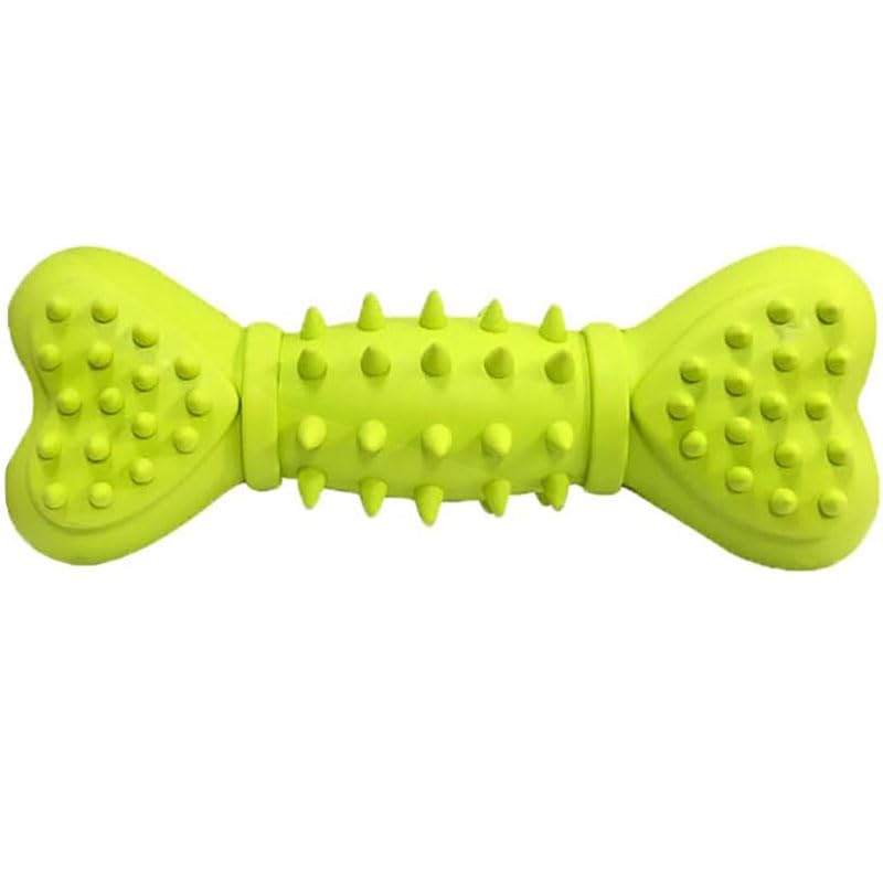 RUIFANDAHK Squeaky Toys Bone Shape Yellow Puppy Teething Toys Dog Toys for Aggressive Chewers Natural Rubber Chew Toys for Small/Medium Dogs Dog