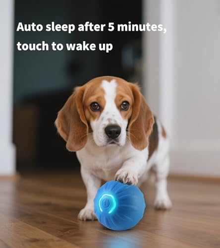 Interactive Dog Toys, 2025 lnteractive Dog Toys Moving Dog Toy Rechargeable Active Moving Pet Plush Toy Keep Pets Busy, Puppy Toys Talking Jumping Music Ball for Small Medium Large Breed