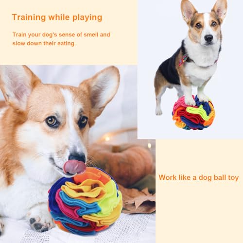 Ablechien Snuffle Ball - Snuffle Ball for Small Dogs, Interactive Dog Toys to Keep Them Busy, Puppy Dog Puzzle Toy with Storage Bag Machine Washable