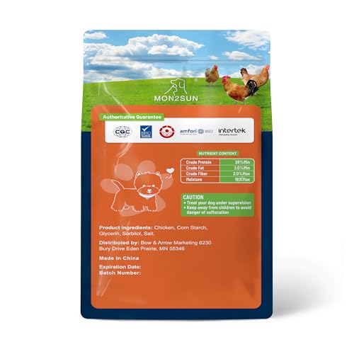 MON2SUN Dog Treats, Chicken Wrapped Calcium Bones Without Rawhide, 2.3 Inch Training Treats for Teeth Cleaning and Fresh Breath, Chews for Puppy and Small Dogs (28 Count - Pack of 1)