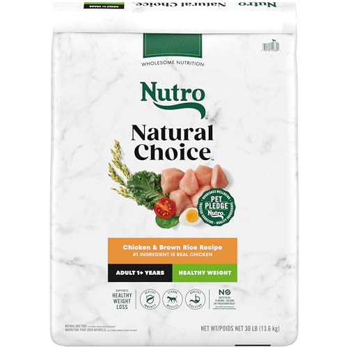 Nutro Natural Choice Adult Healthy Weight Dry Dog Food, Chicken and Brown Rice, 30 lbs.