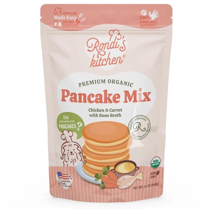 Rondi's Kitchen Pancake Mix for Dogs - Premium All-Natural & Organic Dog Treats, Healthy Dog Snacks for All Ages & Sizes, Made with Human-Grade Ingredients - Chicken & Carrot