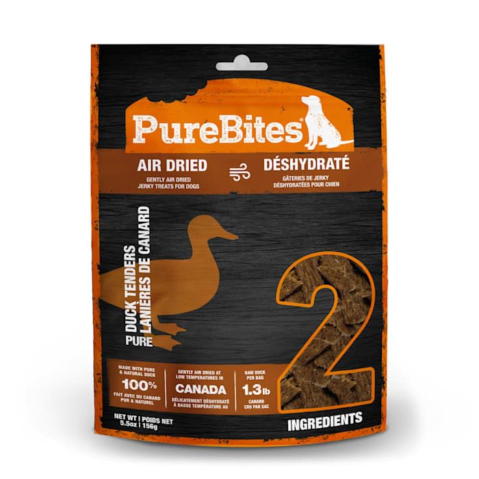 PureBites Duck Jerky Dog Treats, 2 Ingredients, Made in Canada, 5.5oz