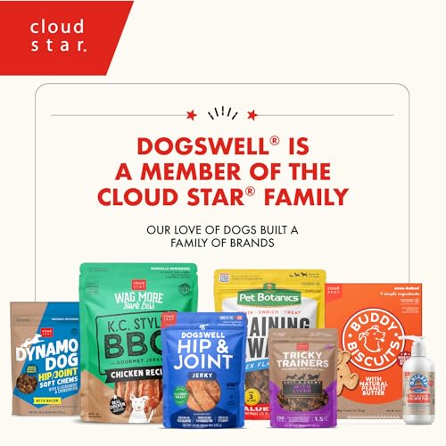 DOGSWELL Hip & Joint Dog Treats 100% Meaty, Grain Free, Glucosamine Chondroitin & Omega 3, Chicken Soft Strips 20 oz