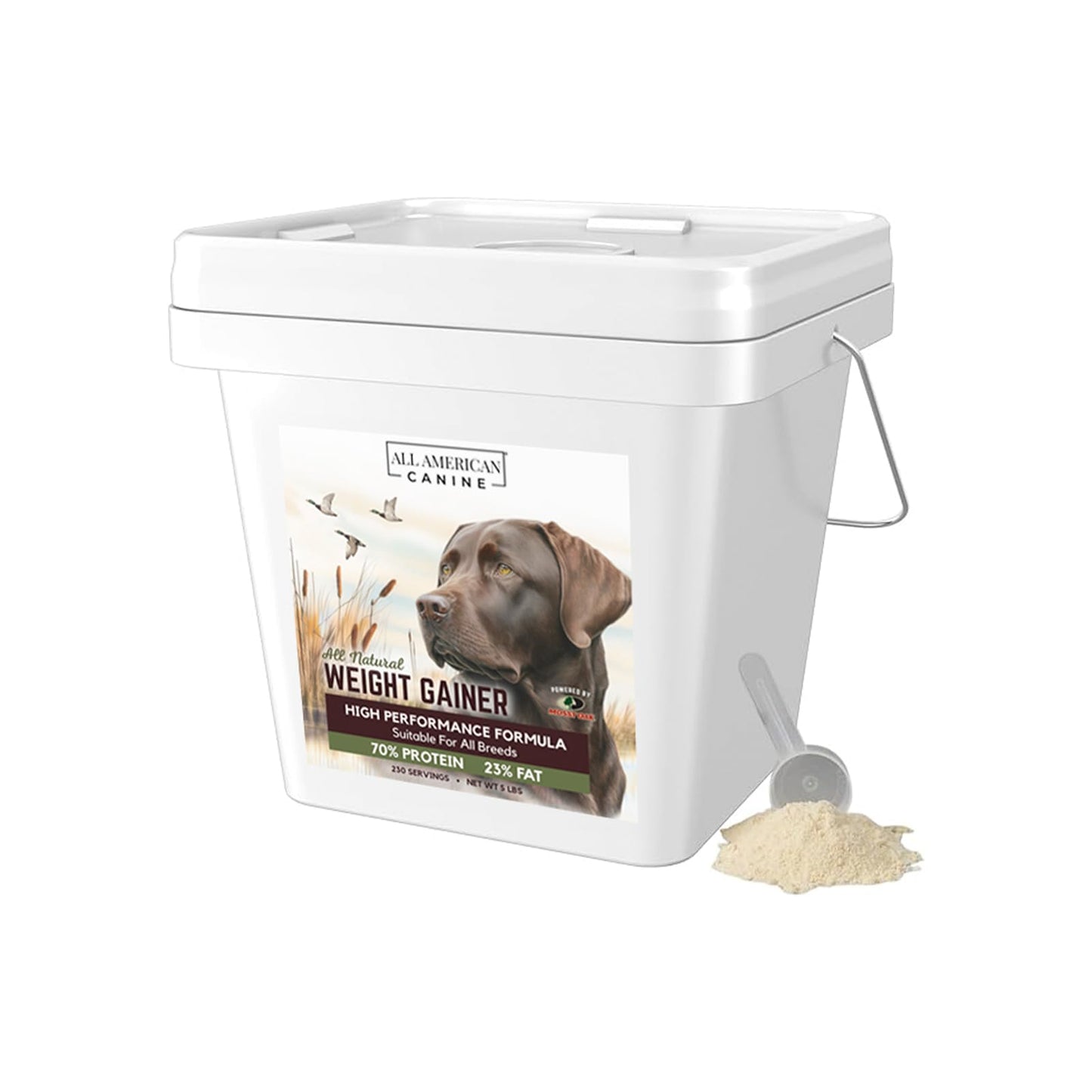 All American Canine Bulk Dog Weight Gainer – High Calorie Dog Food Supplement & Protein Powder for Rapid Weight Gain, Mass, and Recovery – Appetite Stimulant – 230 Servings