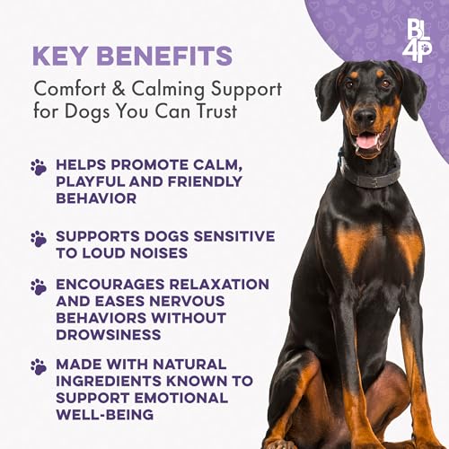 Peaceful Paws Dog Aggression & Noise Phobia Relief, Anxiety Relief for Dogs, Dog Calming Remedy for Biting, Barking, Chasing, Attacking, and Other Canine Behavior Issues, 400 Non-Drowsy, Small Pills