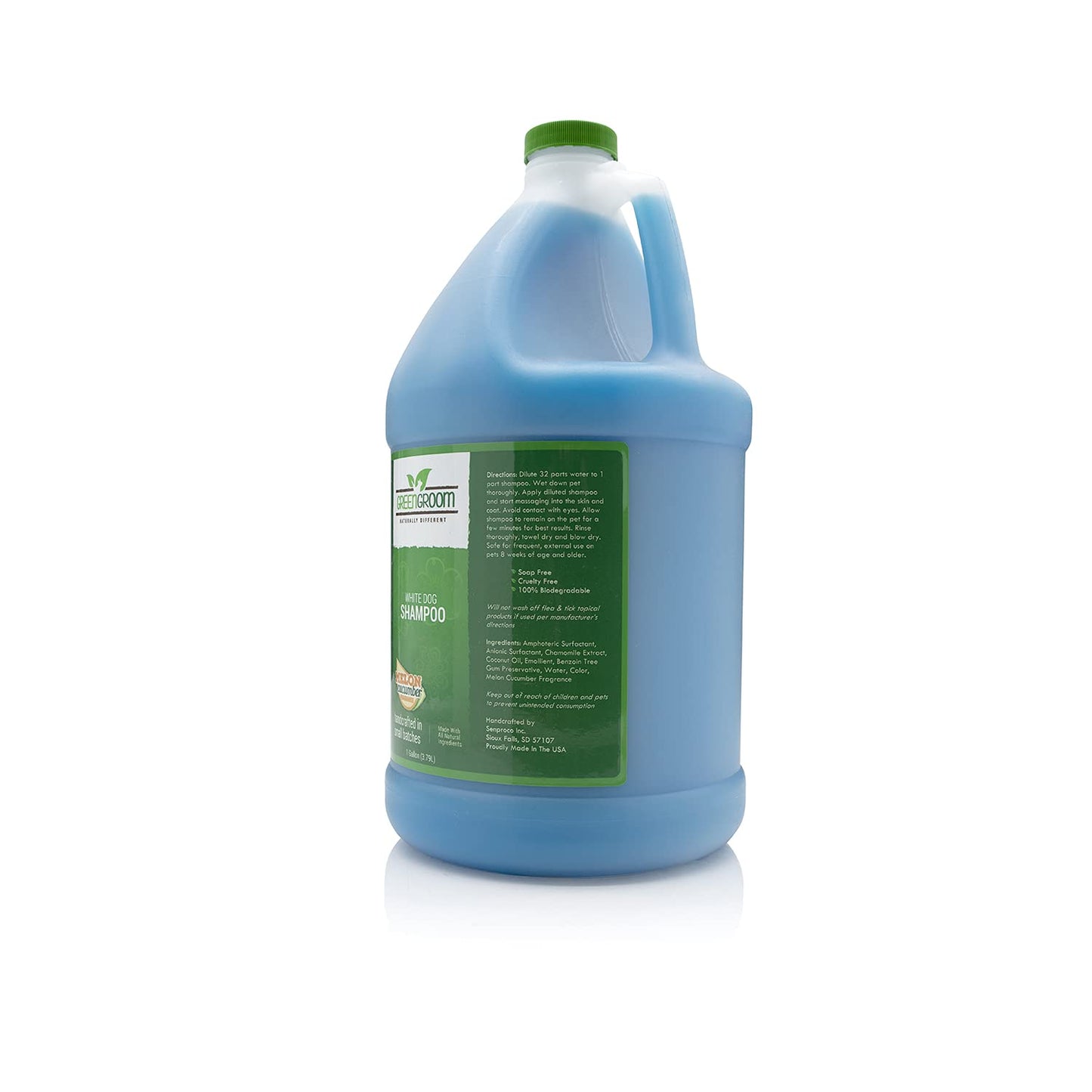 Green Groom White Dog Shampoo, 1 Gallon - All Natural Ingredients, Chamomile Extract, Infused with Coconut Oil and Protein, Soap and Cruelty Free, Restores Coat's Natural Shade