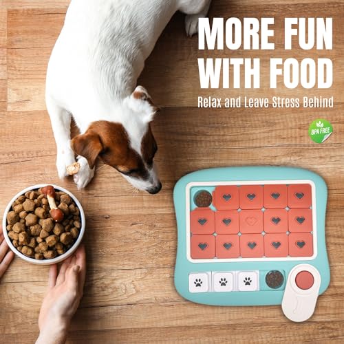 Dog Puzzles for Smart Dogs,Level 3 Interactive Dog Treat Puzzle for Iq Training, Dog Puzzle Toy for Large Medium Small Dogs with Squeaky Dog Button Design