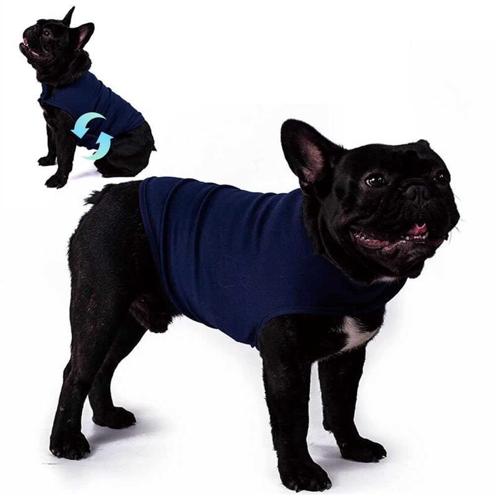 LAROTSUBA Dog Anxiety Relief Calming Vest,Dog dnxiety Jacket,Dogs Calming Vest Wrap for Thunderstorm,Travel, Fireworks,Separation Anxiety Relief for Dogs(Blue XL)