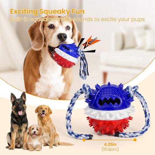 HGB Squeaky Dog Puzzle Toy for Boredom, Interactive Treat Dispensing Dog Toys to Keep Them Busy for IQ Training & Slow Feeder, Pet Enrichment, Teeth Cleaning & Reduce Boredoem