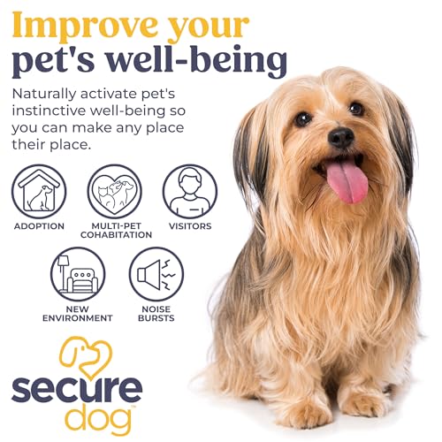 SecureDog Calming Diffuser for Supporting Calm and Well-Being to Help Relieve Any Feeling of Anxiety or Stress, Dog Pheromone Passive Stick Diffuser Home Starter Kit