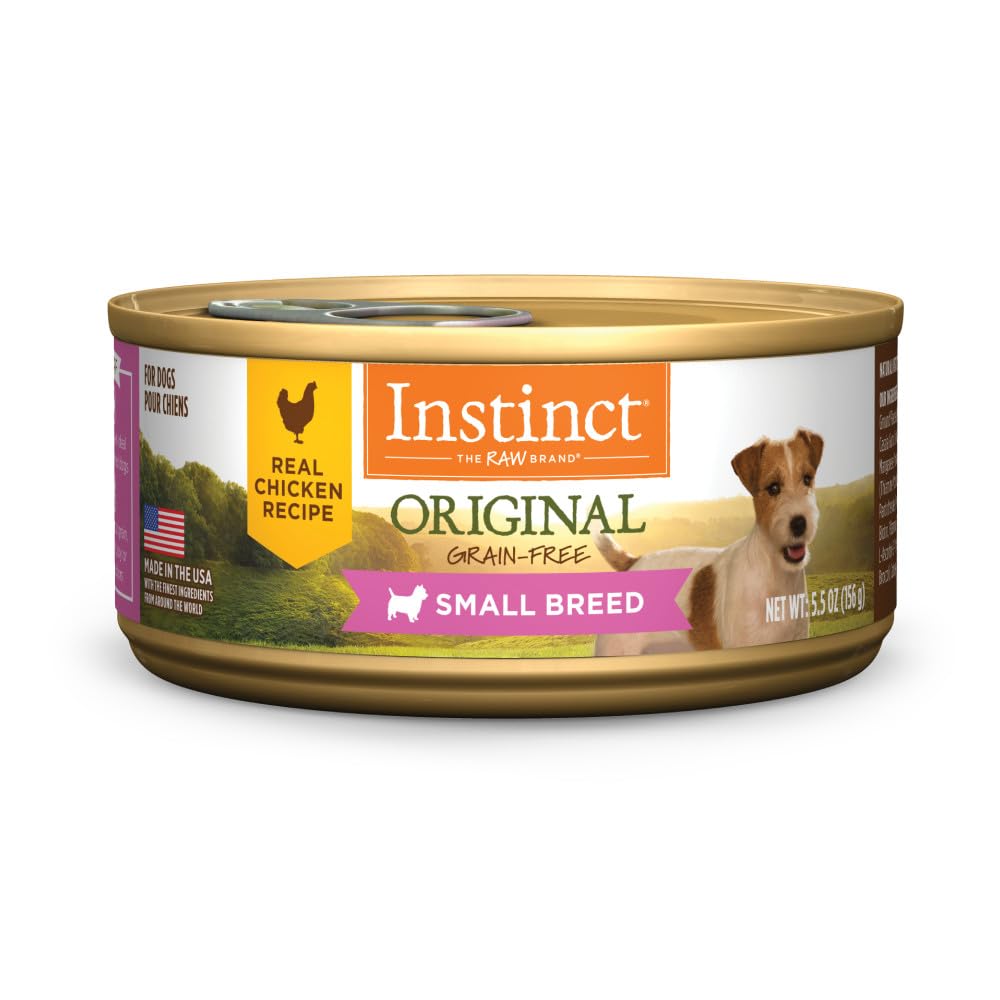 Instinct Original Small Breed, Wet Canned Dog Food, Grain Free Recipe - Real Chicken, 5.5 oz. Cans (Pack of 12)