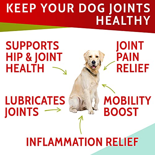 Glucosamine Dog Treats for Picky Eaters - Joint Supplement w/Chondroitin, MSM, Omega-3 - Joint Pain Relief - Advanced Formula - Chicken Flavor - 180 Ct - Made in USA