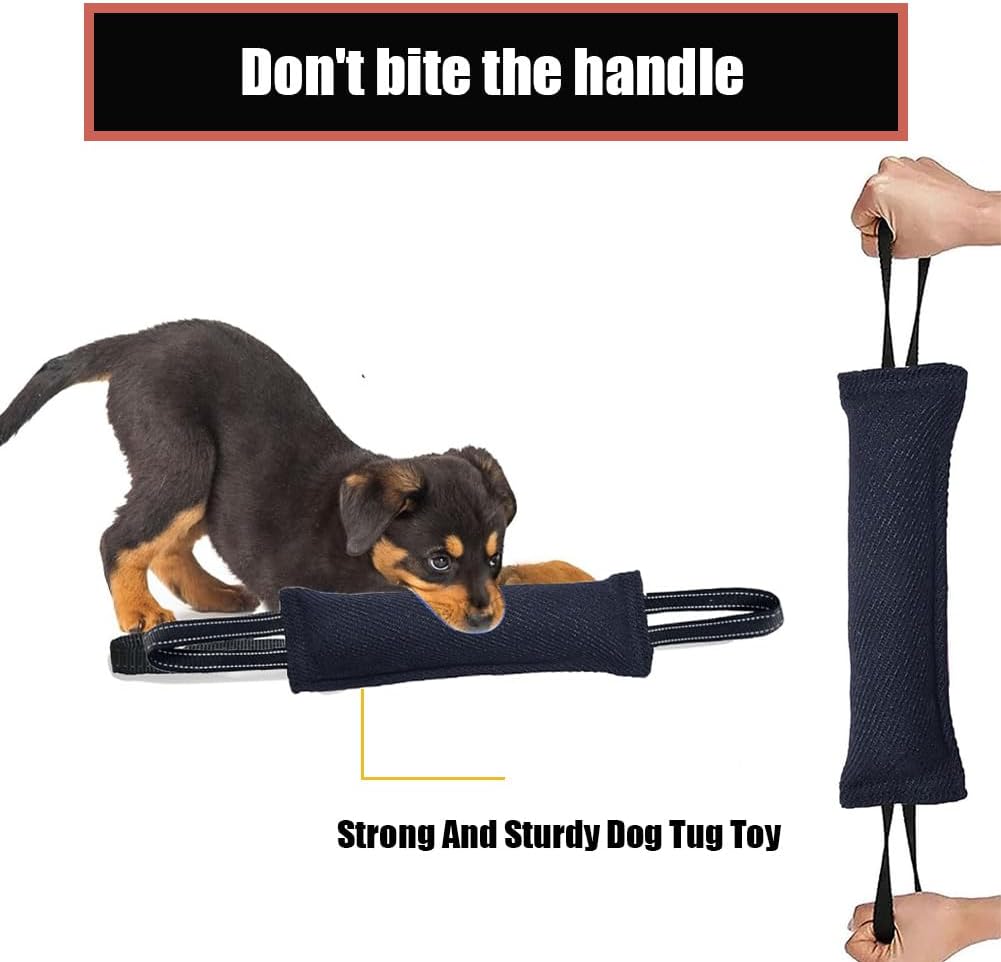 LZDGCC 2 Pack Tug of War Dog Toy, Interactive Dog Toys, Pet Tough Jute Bite Pillow with 2 Handles, Dogs Interactive Toy, Dogs Training Toys for Small and Medium