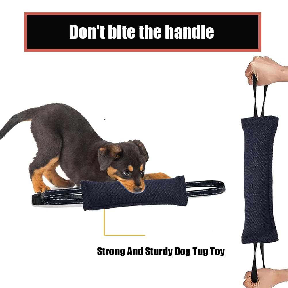 LZDGCC 2 Pack Tug of War Dog Toy, Interactive Dog Toys, Pet Tough Jute Bite Pillow with 2 Handles, Dogs Interactive Toy, Dogs Training Toys for Small and Medium