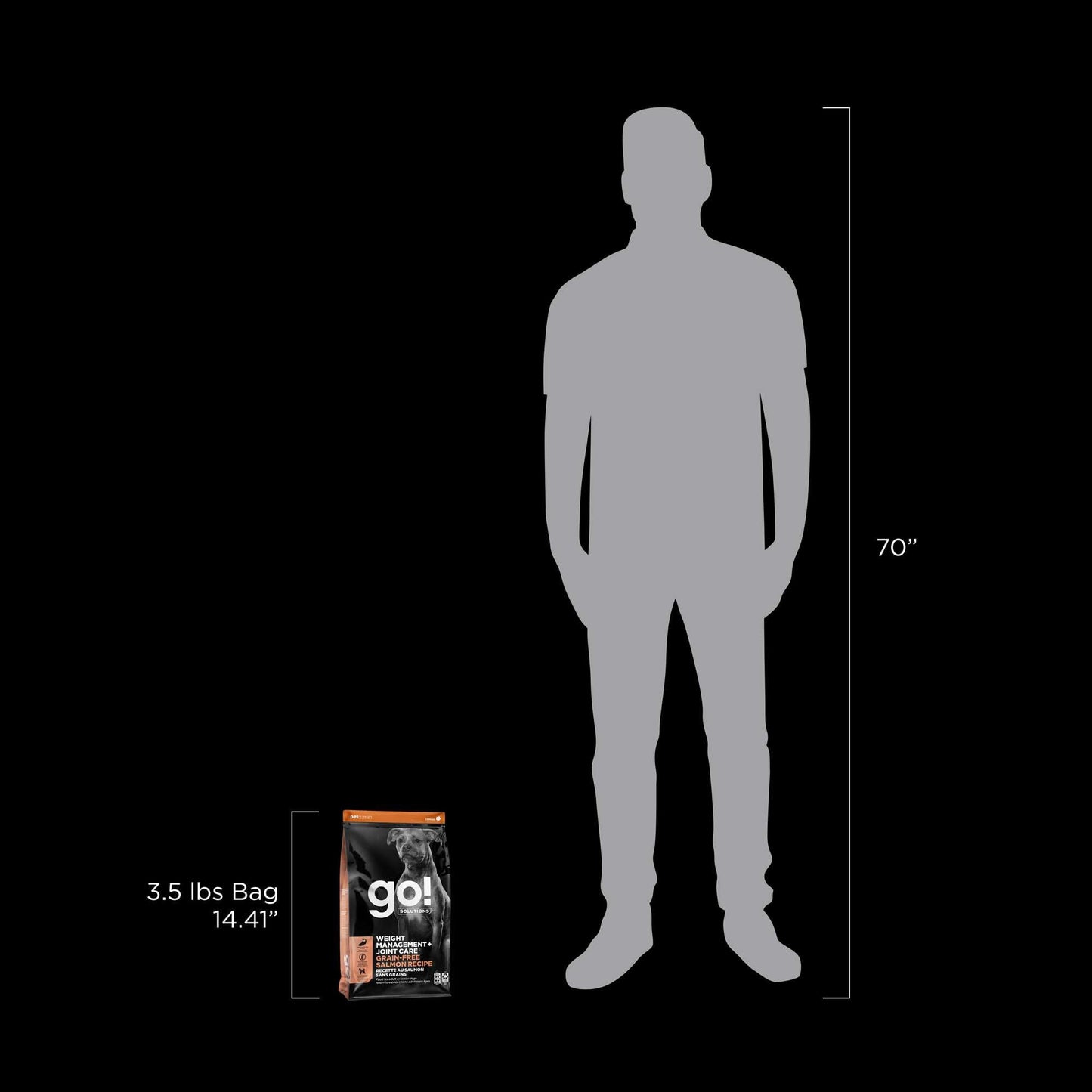 Go! Solutions Weight Management + Joint Care, Grain-Free Dry Dog Food, Salmon Adult and Senior Recipe, 22 lb Bag