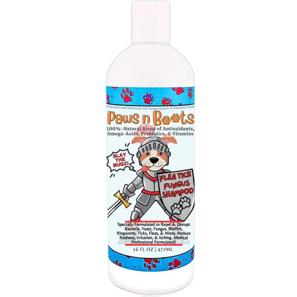 Pet Flea & Tick Treatment Shampoo, Coat Armor - 100% Organic, All-Natural & Non-Toxic to Pets. Fast Relief for Dry, Itchy, Sensitive Skin. Tearless, Odor Controlling, Lavender, Made in USA 16oz