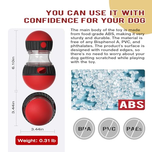 Interactive Treat Dispensing Toys for Smart Puppy Middle Dogs to Keep Them Busy, Cognitive Enrichment Dog Puzzle Slow Feeder Ball Toy (Feeder Toy 1pcs)