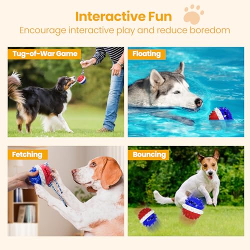 HGB Squeaky Dog Puzzle Toy for Boredom, Interactive Treat Dispensing Dog Toys to Keep Them Busy for IQ Training & Slow Feeder, Pet Enrichment, Teeth Cleaning & Reduce Boredoem