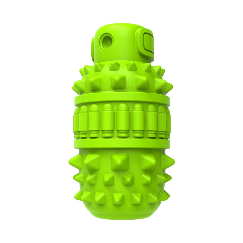 PIFFZEDO Dog Toys for Aggressive Chewers,Interactive Natural Rubber Chew & Squeaky Toy for Large Medium Breed,Dog Toothbrush,Tough & Durable (Green,Large)