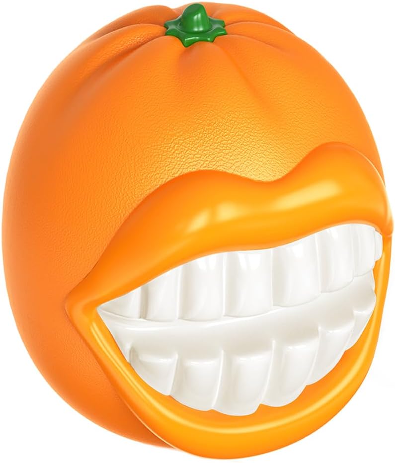 MITOCAPY Orange Squeaky Dog Toys for Moderate Chewers, Interactive Dog Chew Toys to Keep Them Busy, Enrichment Dogs Ball for Medium Large Breed, Pet Essentials, Pet Gifts