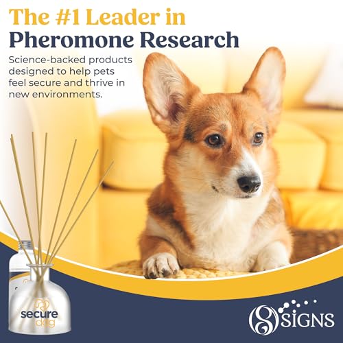 SecureDog Calming Diffuser for Supporting Calm and Well-Being to Help Relieve Any Feeling of Anxiety or Stress, Dog Pheromone Passive Stick Diffuser Home Starter Kit