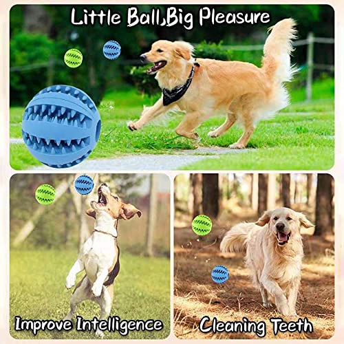 Pawzone - Dog Puzzle Teething Toys Ball Nontoxic Durable Dog Chew Toys for - Puppy Small Large Dog Teeth Cleaning/Chewing/Playing/Treat Dispensing Dog Toys/Chew Ball (Blue)