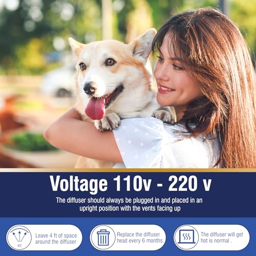 LKBHGF Dog Calming Pheromones Diffuser 6 in 1 Kit Appeasing Pheromone Diffuser to Calm (2 Plug in+4 Pack 48ml Refill) for Anxiety Relief Reduce Aggression Fighting Barking Stress 120 Day Supply