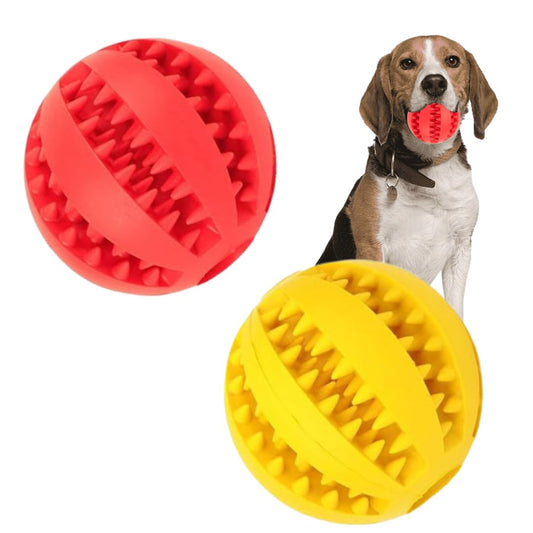 Interactive Dog Toys for Aggressive Chewers, Durable Puzzle Treat Balls (2 Pack), Puppy Teething Chew Balls, Small, Medium & Large Dogs, Teeth Cleaning & Brain Stimulation