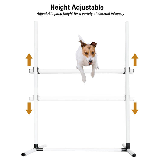 plzzree Dog Agility Jump Training Equipment: Dog Agility Jumps Course with Adjustable Height Jump Bars Included Carry Bag - Dog Jumping Hurdles Training Set Indoor & Outdoor