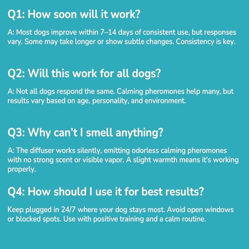 Woyamay Dog Calming Diffuser - Dog Pheromones Calming Diffuser for Dog Anxiety Relief 6-in-1 Dog Pheromone Diffuser Kit with 2 Diffuser + 4 Refill 48ml Vial - 120 Days Pheromone Diffuser to Calm Dogs