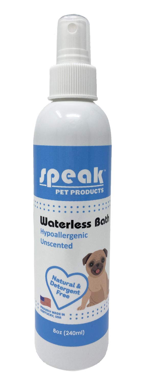 Speak Pet Products Natural Waterless Bath Spray, for Dogs, Hypoallergenic Unscented, 8oz