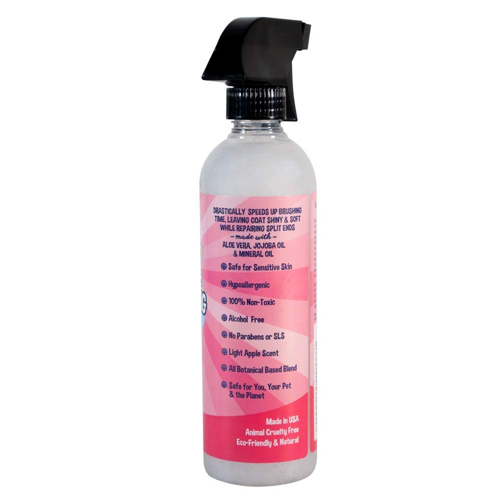 Bodhi Dog Detangling Spray - Fur & Hair Detangler Spray for Dogs & Cats - Easily Removes Mats, Tangles & Knots - Pet Grooming Essentials - Made in USA - Fresh Apple (17 Fl Oz)