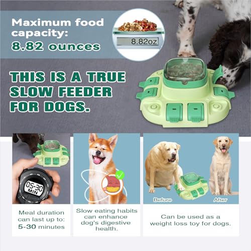 KADTC Dog Puzzle Toys Level 2 in 1 for Small/Medium/Large Dogs Treat Puzzles Slow Feeder with Button Enrichment Cognitive Toy Food Dispensing Puppy Brain Mental Stimulation Mind Interactive Games