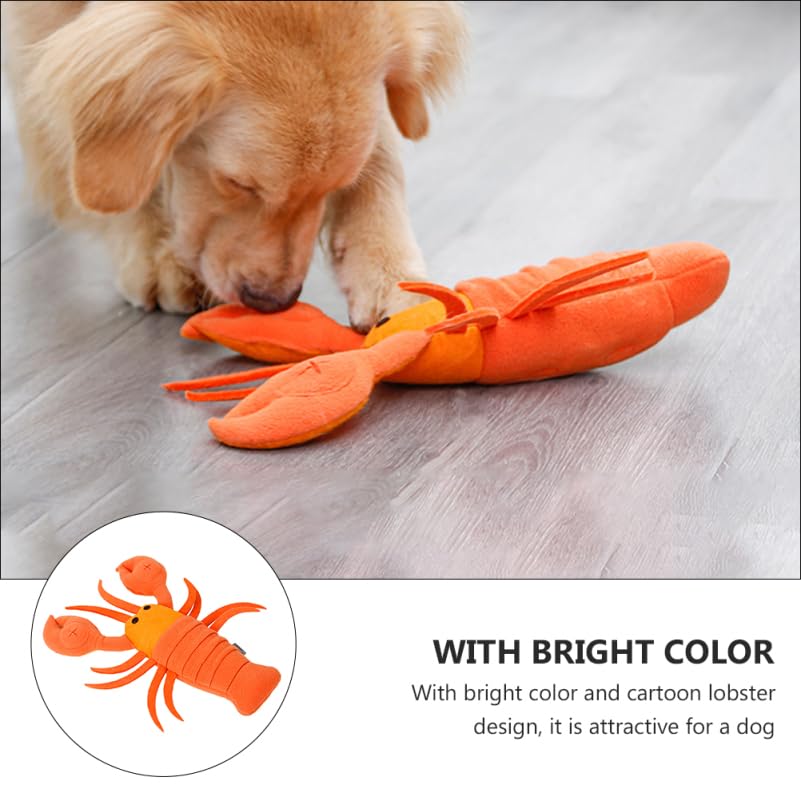 NOLITOY Lobster Dog Snuffle Toy, Interactive Pet Cute Squeaky Puppy Chew Toy for Small Middle Big Dog