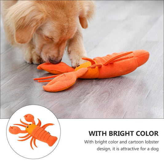 NOLITOY Lobster Dog Snuffle Toy, Interactive Pet Cute Squeaky Puppy Chew Toy for Small Middle Big Dog