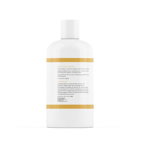 Buddy's Best Dog Shampoo for Smelly Dogs - Dog Shampoo and Conditioner for Dry and Sensitive Skin - Moisturizing Puppy Wash Shampoo, Citronella Eucalyptus Scent, 16oz