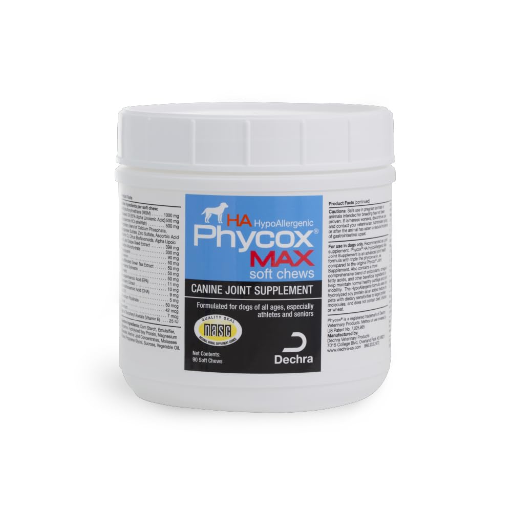 DechraSupply Phycox MAX Hypoallergenic (HA) Soft Chews, Joint Supplement for Dogs (90ct)