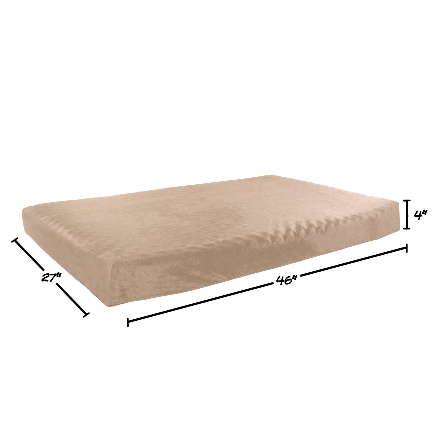 PETMAKER Orthopedic 2-Layer Memory Foam Dog Bed with Machine Washable Sherpa Top - 46x27, Up to 95lbs (Tan)