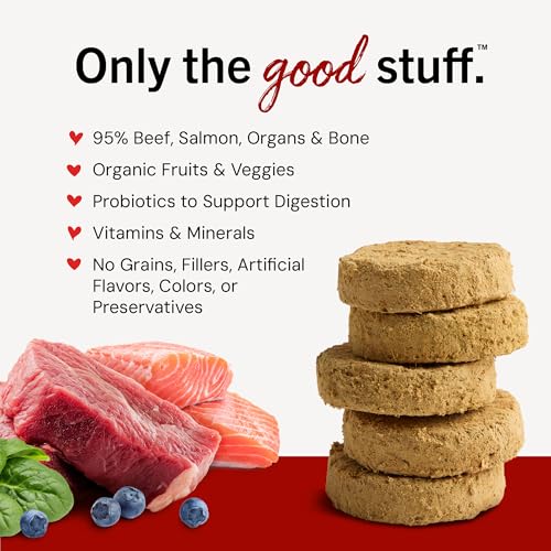 Stella & Chewy's Freeze Dried Raw Dinner Patties – Crafted for Puppies – Grain Free, Protein Rich Perfectly Puppy Beef & Salmon Recipe – 5.5 oz Bag, Pack of 1