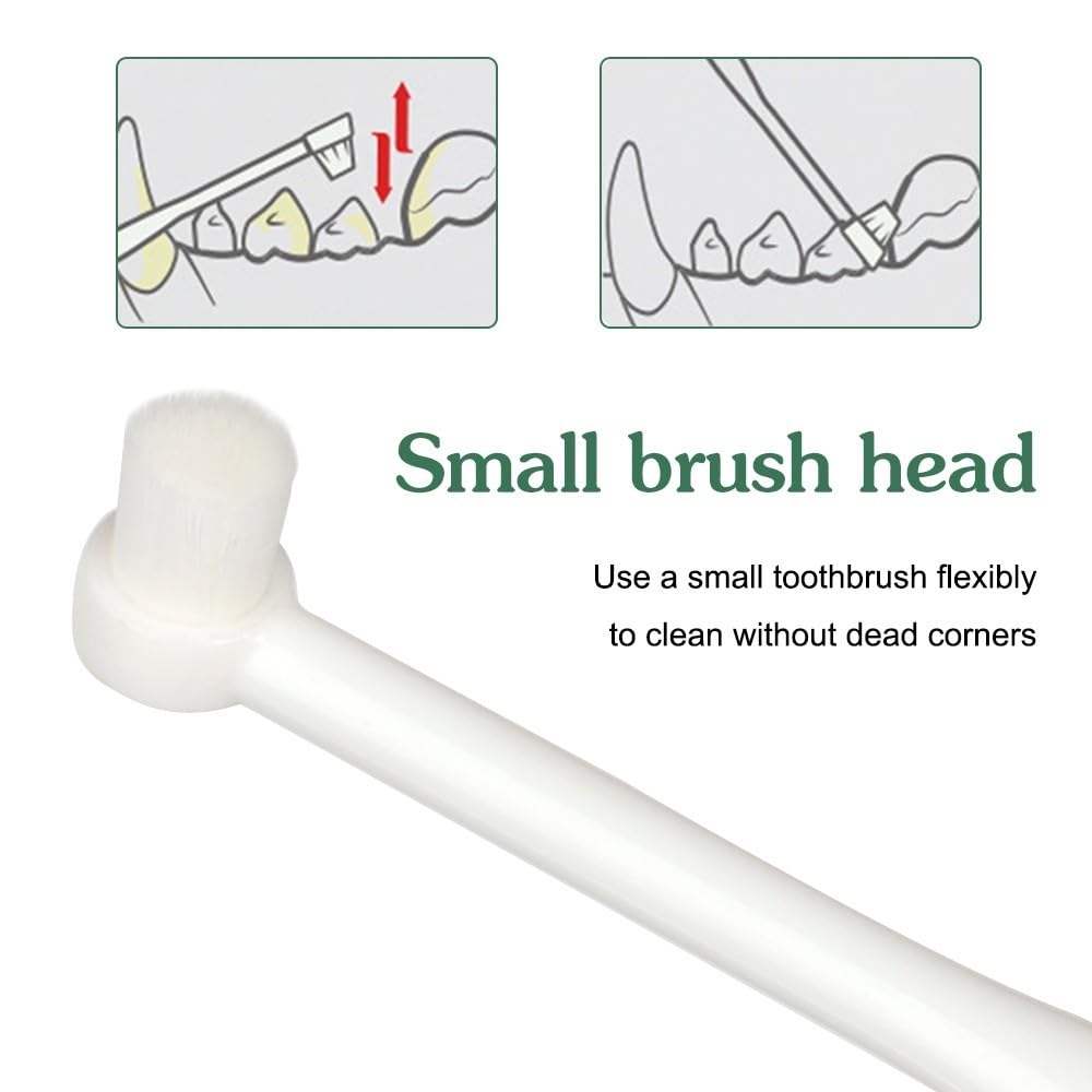 MiOYOOW Small Dog Toothbrush, 2/3PCS Pet Toothbrush with Ultra Soft Bristles for Sensitive Pet Teeth & Gums Puppy Kitten Cats Small Breed Dogs