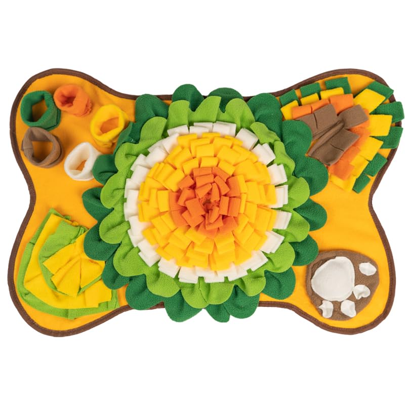 Generic Pet Snuffle Mat for Puppies Dogs,Interactive sniff mat for Small and Medium，Mental Puzzle Toys for Smell Training and Slow Feeder，Stress Relief, Orange