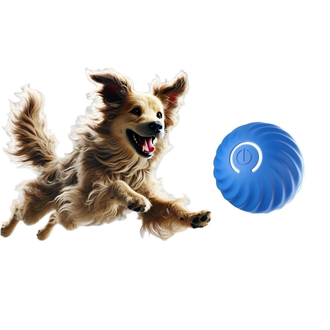 Interactive Dog Ball, Blue 2.2 Inch Electric Dog Toy for Small/Medium Dogs, Automatic Moving Electric Rolling Dog Toy, Ideal Gift for Dog Owners Seeking Interactive Rolling Ball