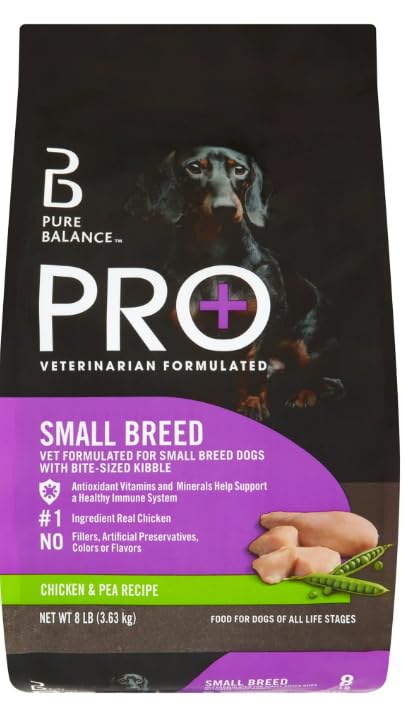Pur Balence Pro+ Small Breed Chicken & Pea Recipe Dry Dog Food, for Small Breeds & All Life Stages 8 lbs (8LBS Bag)