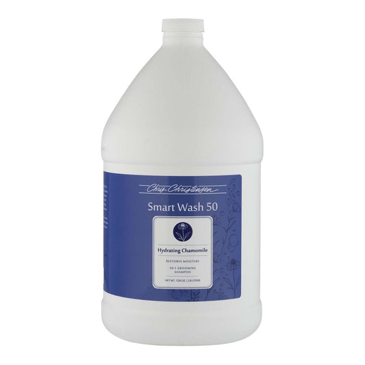 Chris Christensen SmartWash50 Hydrating Chamomile Ultra Concentrated Dog Shampoo, Makes up to 50 Bottles Groom Like Professional, Delightfully Fragranced Suitable for All Coats Made in The USA, 1 Gal
